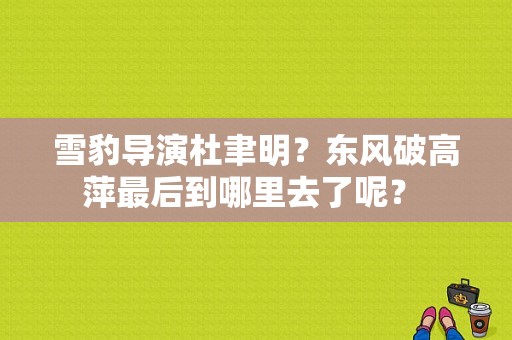 雪豹导演杜聿明？东风破高萍最后到哪里去了呢？ 
