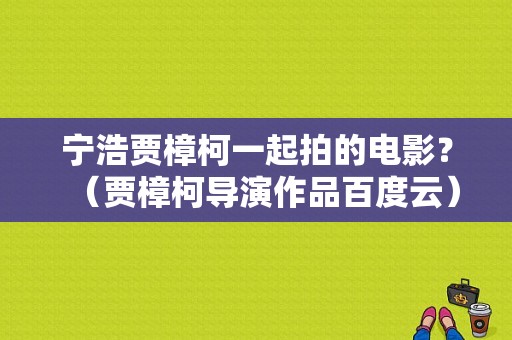 宁浩贾樟柯一起拍的电影？（贾樟柯导演作品百度云）