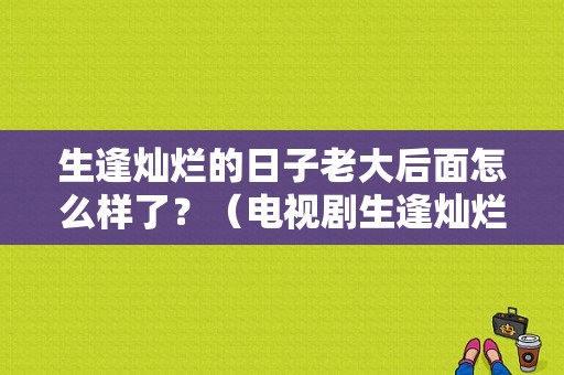 生逢灿烂的日子老大后面怎么样了？（电视剧生逢灿烂的日子剧情介绍）