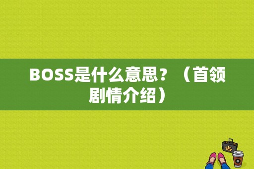BOSS是什么意思？（首领剧情介绍）