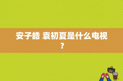 安子皓 袁初夏是什么电视？