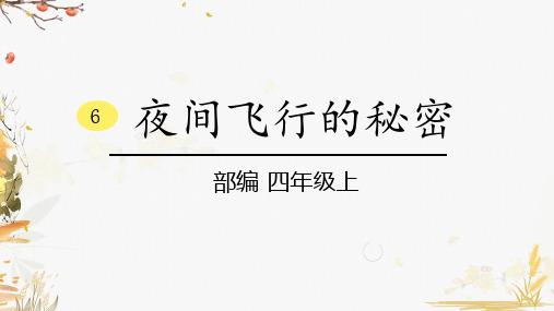 夜间飞行的秘密第四至第六自然段给我们了什么启示?夜里飞行的鸟类有几种?