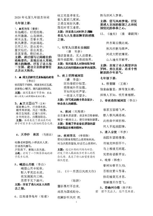 6-9年级必背古诗文？（恩断秦准剧情介绍）