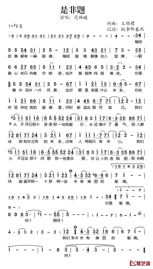 范玮琪的《是非题》 歌词？（是非 剧情介绍）